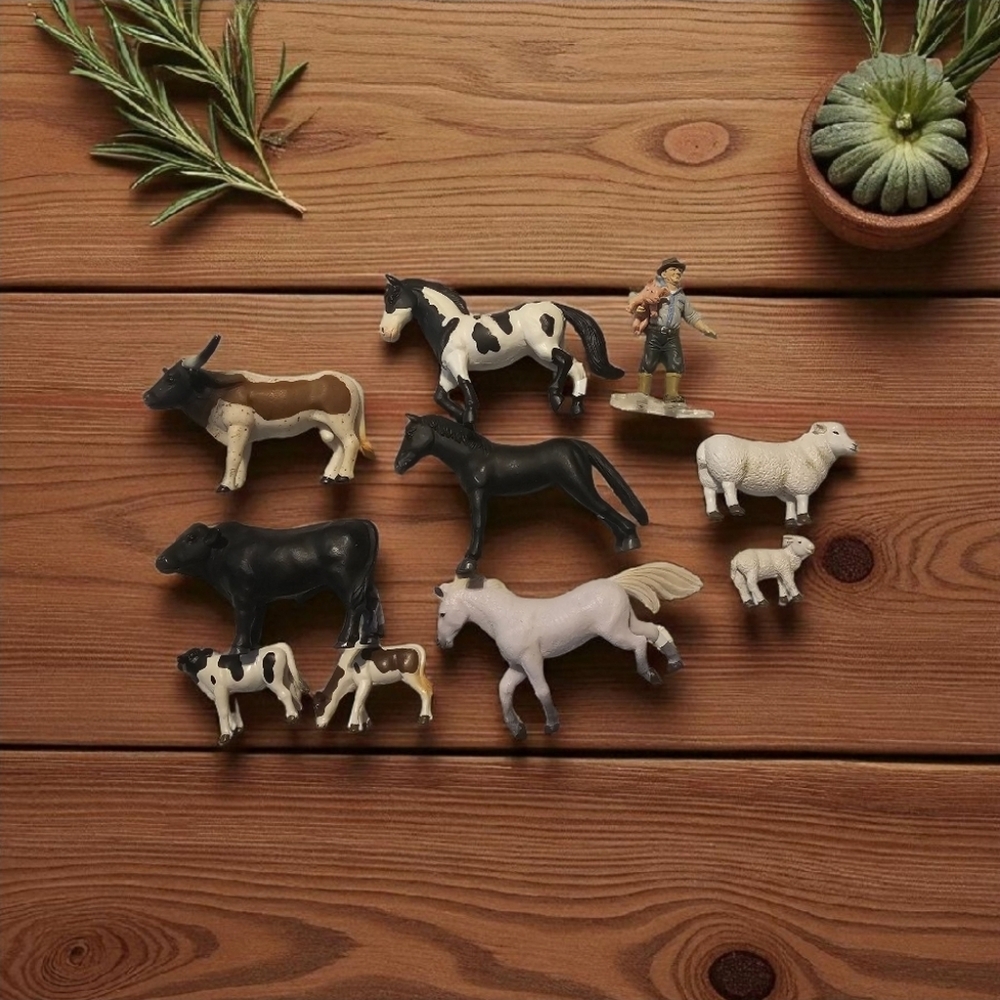 Farm Animal Figurine Set Of 10